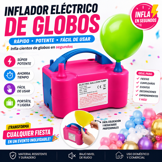 Inflador Eléctrico de Globos Profesional – Infla cientos de bombas en segundos 🎈⚡